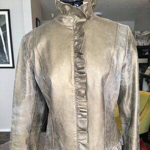 International Moda Distressed Leather Jacket